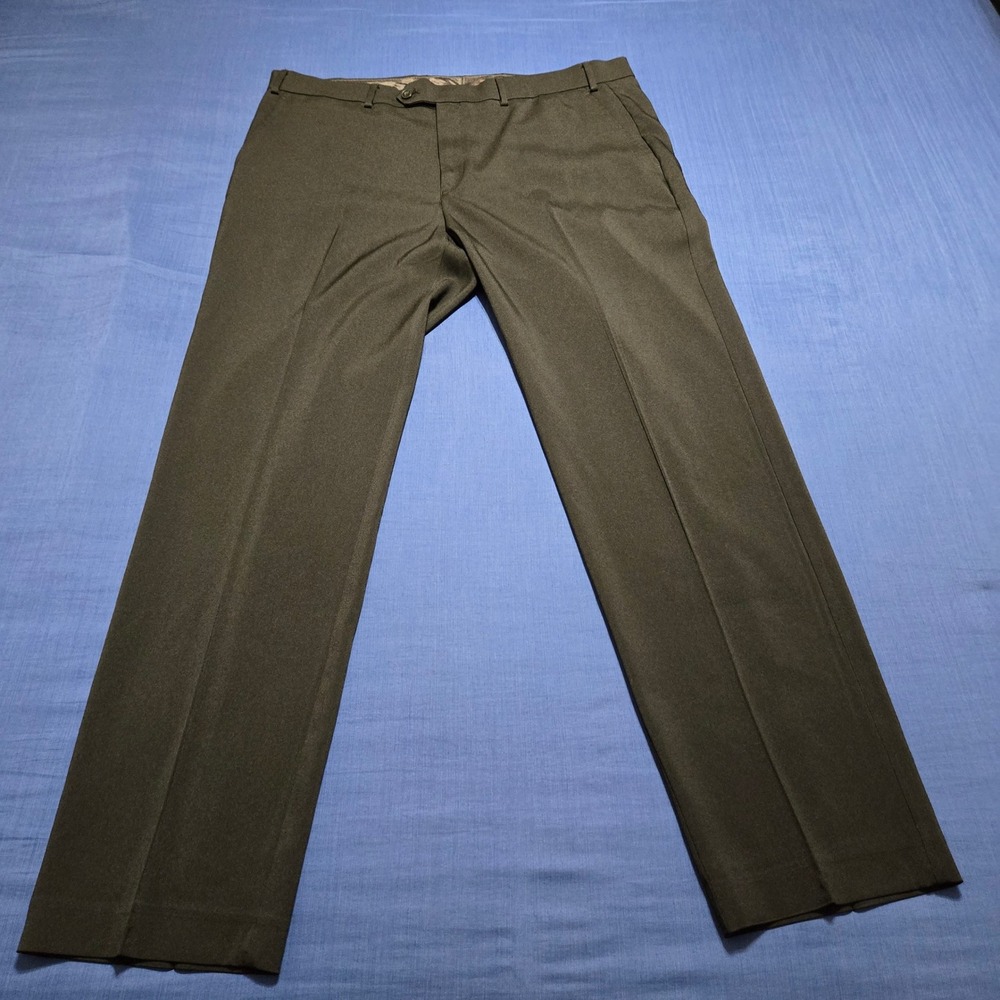 Michael Kors Dress Pants Men 38x32 Black Excellent Flat Front Stretch Trousers